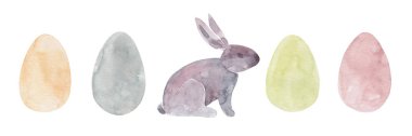 Paskalya yumurtası ve paskalya tavşanı. Pastel gözlük. Kutlama yemekleri, hayvan sembolleri..