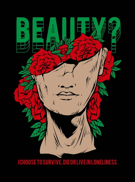 Piękno Ilustracja Streetwear Odzież Projekt Shirt Ilustracja Wektor — Wektor stockowy