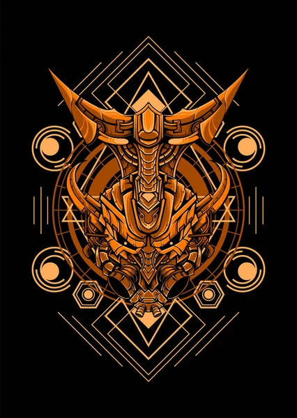 Geo Mecha Ultra Cabeza — Vector de stock