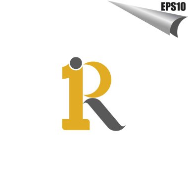 İlk logo monogram tasarım şablonu. Basit zarif şekil biçimi modern logo.