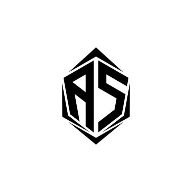 Initial AS logo design, Initial AS logo design with Shield style, Logo business branding.