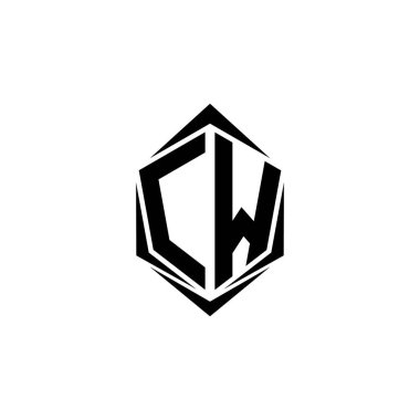 Initial CW logo design, Initial CW logo design with Shield style, Logo business branding.