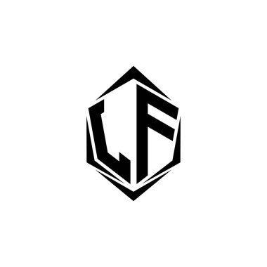 Initial JF logo design with Shield style, Logo business branding. vector