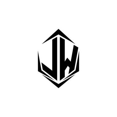 Initial LW logo design with Shield style, Logo business branding.
