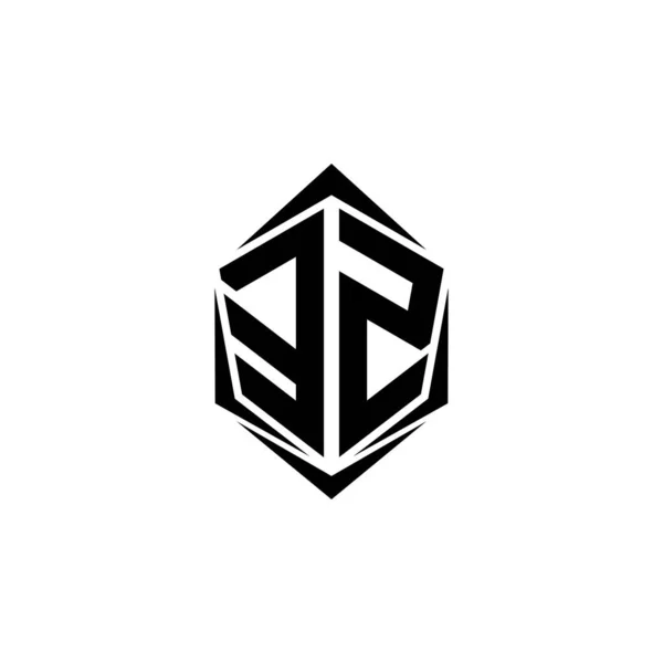 Conception Initiale Logo Avec Style Shield Logo Entreprise — Image vectorielle
