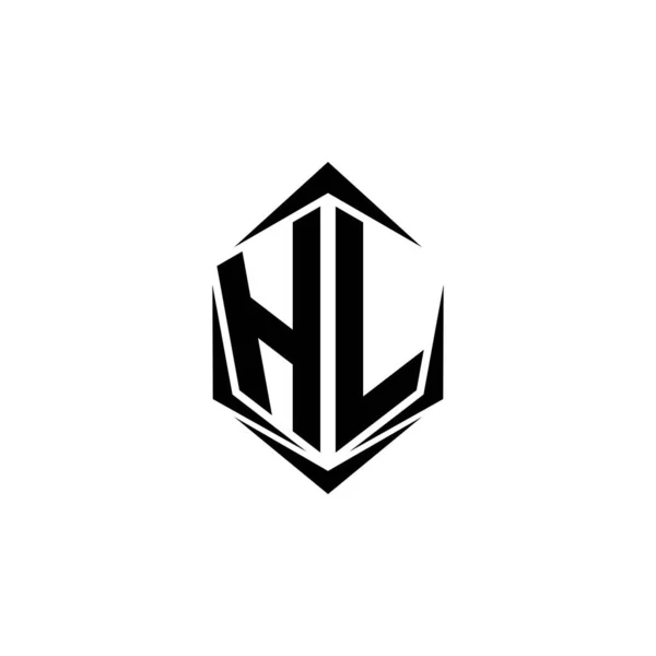 Initial Logo Design Shield Style Logo Business Branding — Vettoriale Stock
