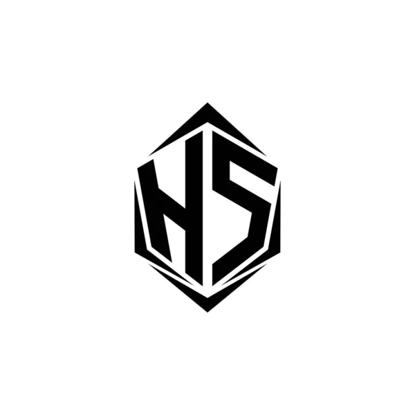 Projeto Inicial Logotipo Com Estilo Escudo Marca Negócios Logotipo —  Vetores de Stock