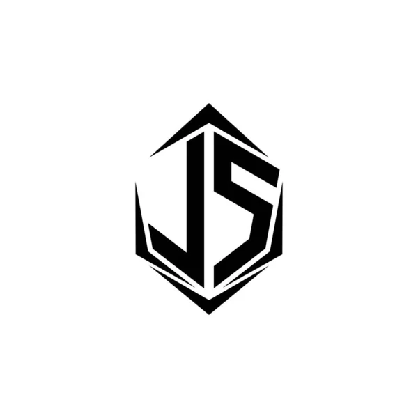 Initial Logo Design Shield Style Logo Business Branding — Vector de stock