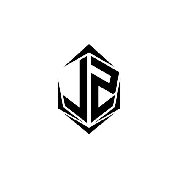 Initial Logo Design Shield Style Logo Business Branding — Stock Vector
