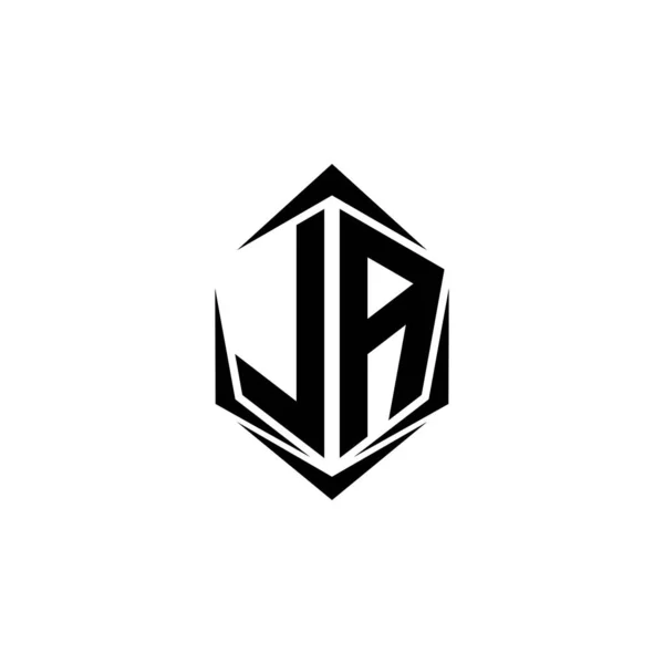 Kezdeti Logó Design Shield Stílussal Logo Business Branding — Stock Vector