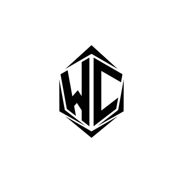 Design Iniziale Del Logo Con Stile Shield Marchio Commerciale Logo — Vettoriale Stock