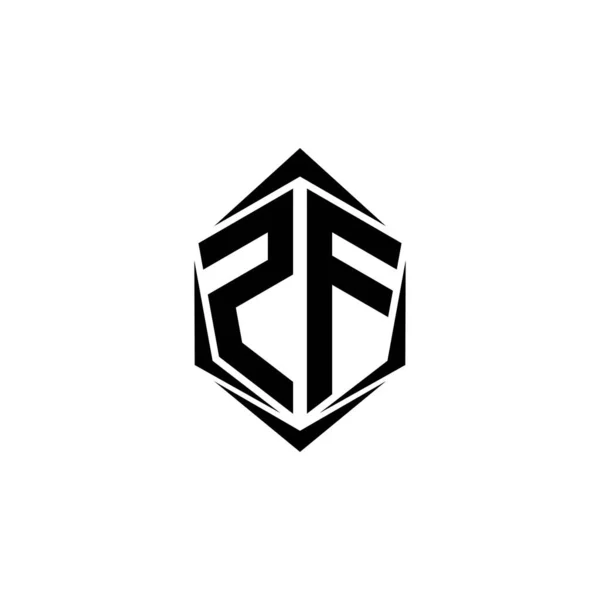 Conception Initiale Logo Avec Style Shield Logo Entreprise — Image vectorielle
