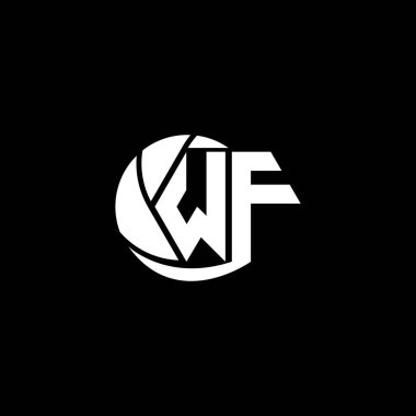Initial WF logo design Geometric and Circle style, Logo business branding. vector