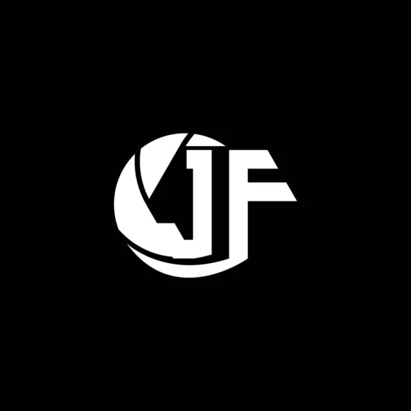 初期Jfロゴデザイン幾何学とサークルスタイル ロゴビジネスブランド — ストックベクタ