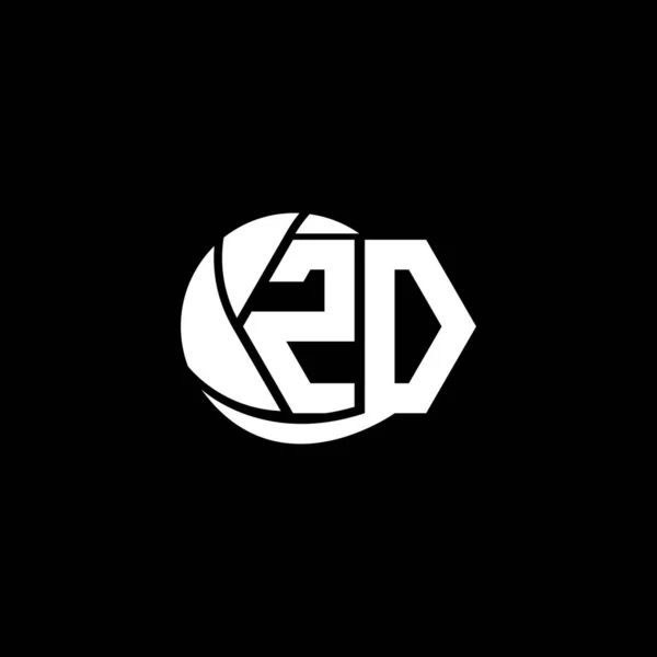 初始Zd标志设计几何和圆形风格 标志商业品牌 — 图库矢量图片