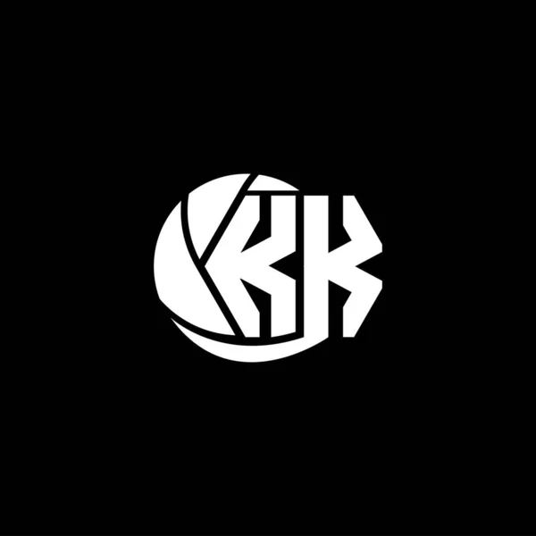 Kk标志的初步设计几何和圆形风格 标志商业品牌 — 图库矢量图片