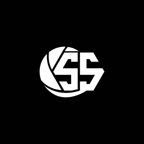 Ss标志的初步设计几何和圆形风格 标志业务品牌 — 图库矢量图片