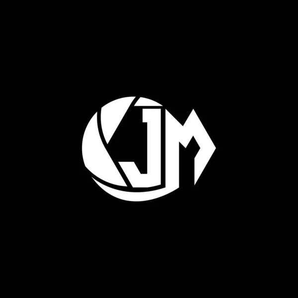 初始Jm标志设计几何和圆形风格 标志业务品牌 — 图库矢量图片
