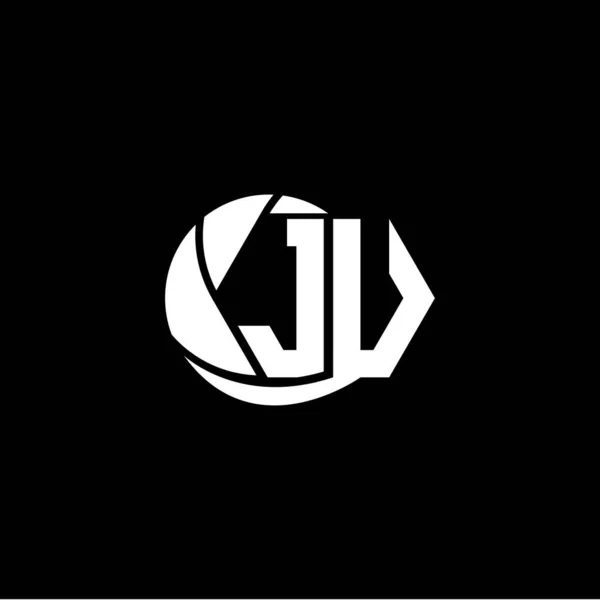 Ju标志的初步设计几何与圆圈风格 标志商务品牌 — 图库矢量图片