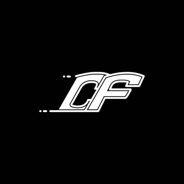 初始Cf标志设计与形状风格 标志业务品牌 — 图库矢量图片