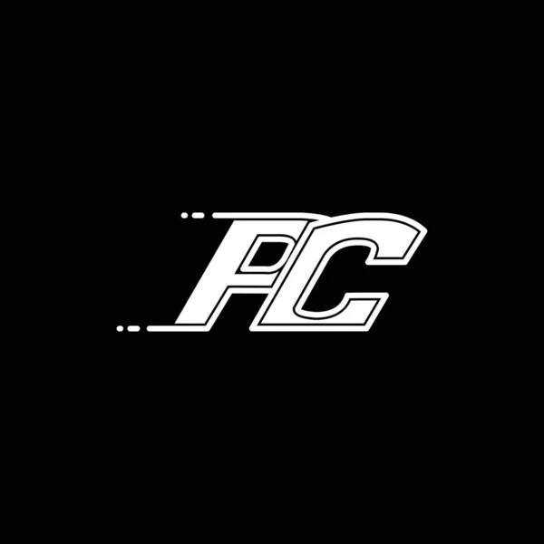 形状スタイルと初期のPcのロゴデザイン ロゴビジネスブランド — ストックベクタ