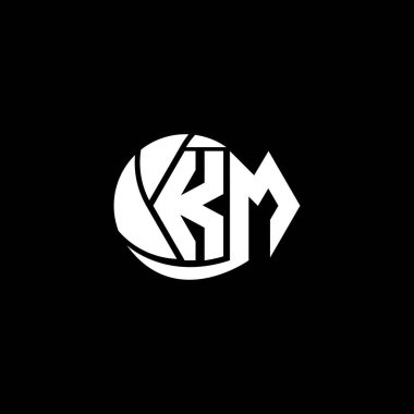 Başlangıç KM logo tasarımı Geometrik ve Çember biçimi, Logo iş markalaşması.