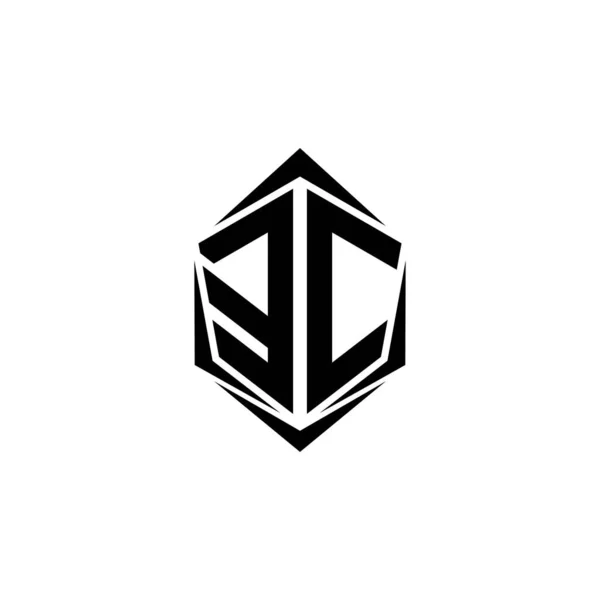 Initial Logo Design Initial Logo Design Mit Shield Stil Logo — Stockvektor