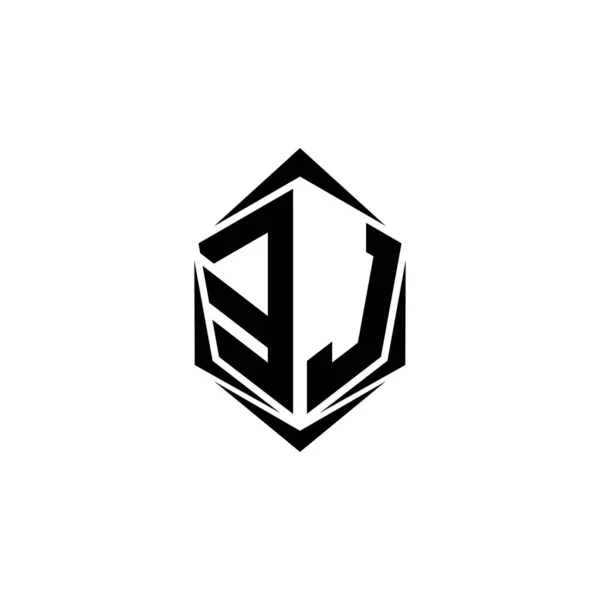 Initiële Logo Ontwerp Initiële Logo Ontwerp Met Shield Stijl Logo — Stockvector