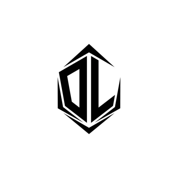 Erstes Logo Design Erstes Logo Design Mit Shield Stil Logo — Stockvektor