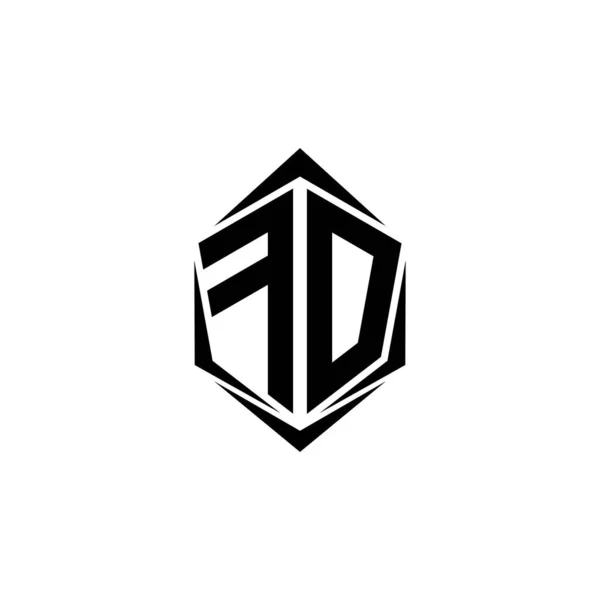 Fd标志的最初设计与盾牌风格 标志商业品牌 — 图库矢量图片