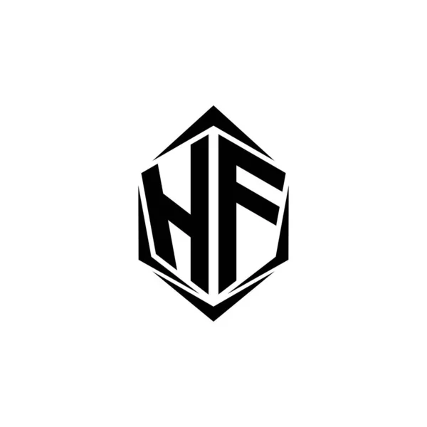 Projeto Inicial Logotipo Com Estilo Escudo Marca Negócio Logotipo — Vetor de Stock