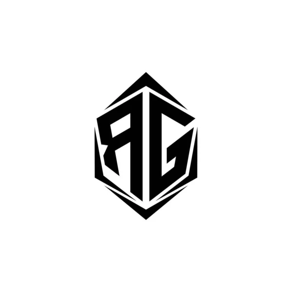Projeto Inicial Logotipo Com Estilo Escudo Marca Negócio Logotipo —  Vetores de Stock