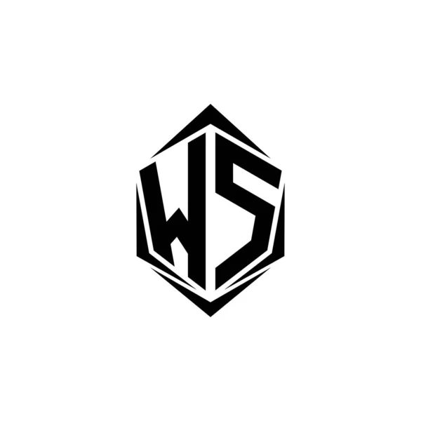 Diseño Inicial Del Logotipo Con Estilo Del Escudo Marca Del — Archivo Imágenes Vectoriales