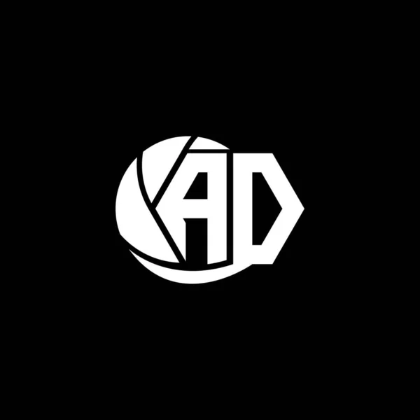 Diseño Inicial Del Logotipo Estilo Geométrico Circular Marca Comercial Del — Vector de stock