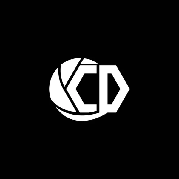 Diseño Inicial Del Logotipo Del Estilo Geométrico Circular Marca Del — Vector de stock