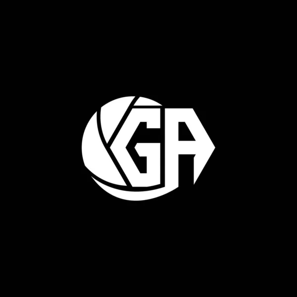 初期のGaロゴデザイン幾何学とサークルスタイル ロゴビジネスブランド — ストックベクタ