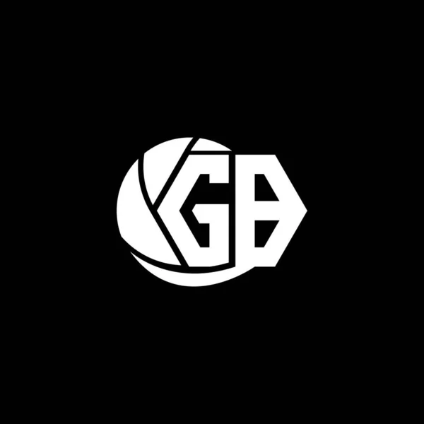 初期のGbロゴデザイン幾何学とサークルスタイル ロゴビジネスブランド — ストックベクタ
