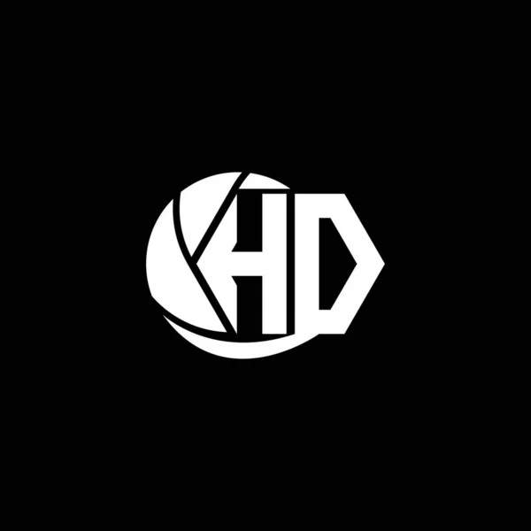 初期のHdロゴデザイン幾何学とサークルスタイル ロゴビジネスブランド — ストックベクタ