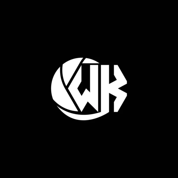 初期のWkロゴデザイン幾何学とサークルスタイル ロゴビジネスブランド — ストックベクタ