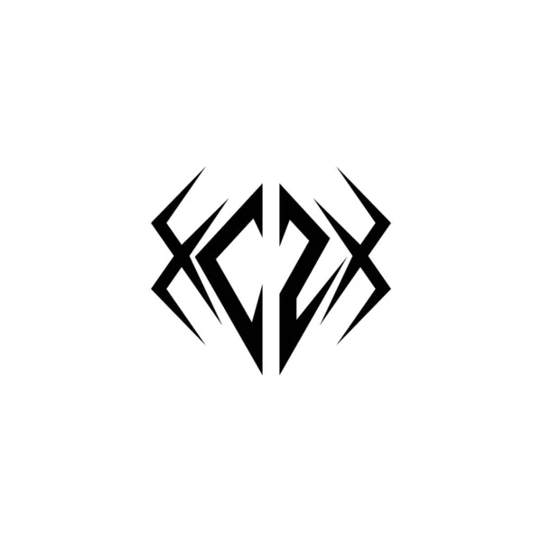 クールスタイルで初期Czのロゴデザイン ロゴビジネスブランド — ストックベクタ