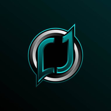 İlk CJ logo tasarımı, Circle biçimli ilk CJ logo tasarımı, oyun, esport, topluluk veya iş dünyası logosu.