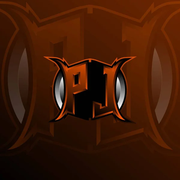 Logo Letter Design Orange Color Logo Game Esport First Gaming — 스톡 벡터