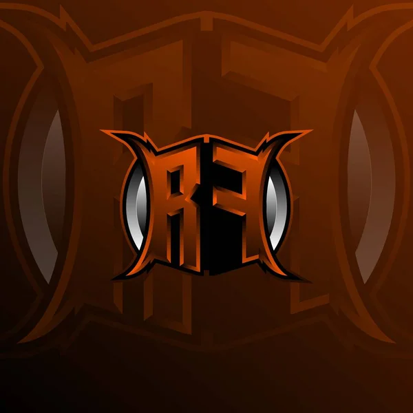 Logo Letter 디자인 Orange Color Logo Game Esport First Gaming — 스톡 벡터