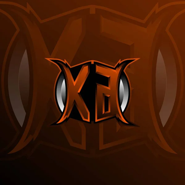 Logo Letter Design Orange Color Logo Game Esport First Gaming — 스톡 벡터