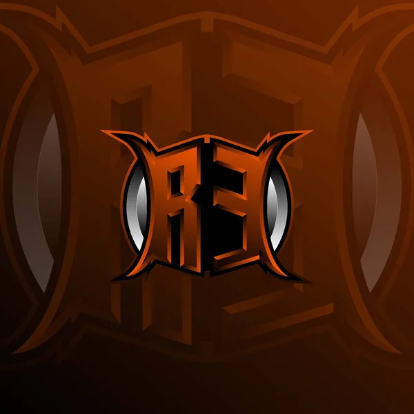 Logo Letter Design Orange Color Logo Game Esport First Game — 스톡 벡터