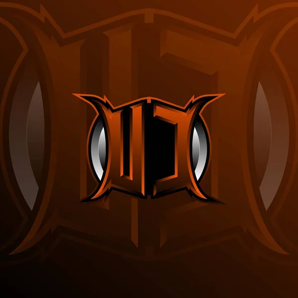 Logo Letter Design Orange Color Logo Game Esport Initial Gaming — Stock Vector