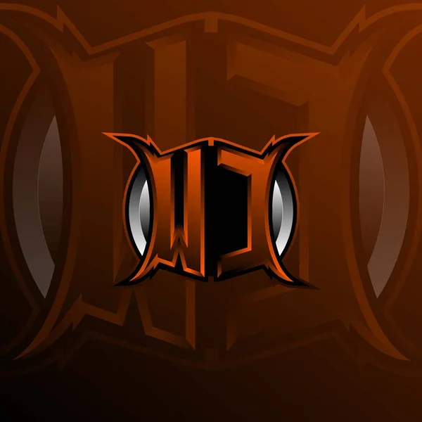 Logo Letter Design Πορτοκαλί Χρώμα Λογότυπο Για Παιχνίδι Esport Αρχικό — Διανυσματικό Αρχείο
