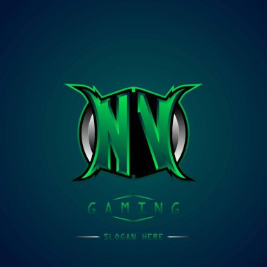 NV İlk Logo Tasarımı Cool style, Logo for game, esport, first game, community or business.