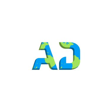 İlk AD logo tasarımı Dünya Haritası tarzı, Logo ticari markalaşması.