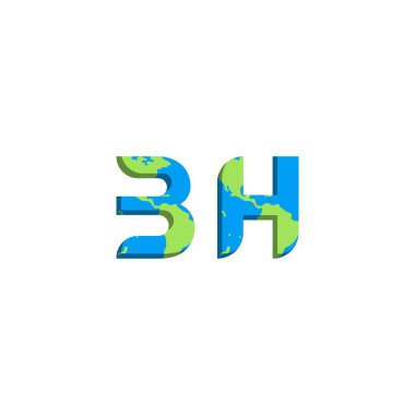 BH 'nin Dünya Haritası tarzı logo tasarımı, Logo ticari markalaşması.